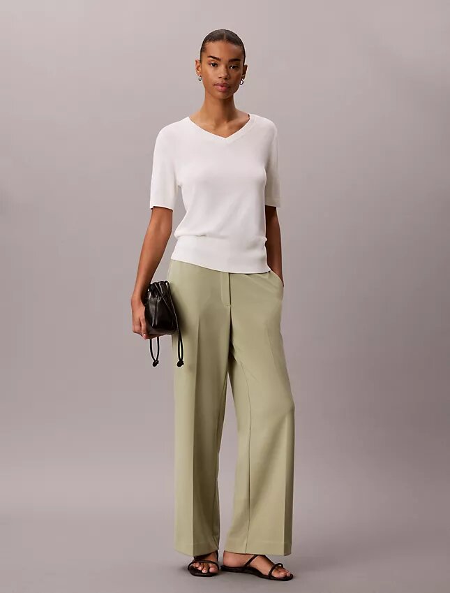 Pantalon de voyage en crêpe extensible Pantalon de voyage en crêpe extensible