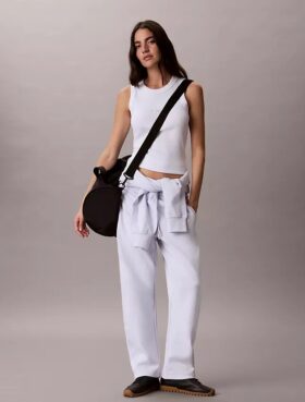Pantalon droit avec bandeau logo