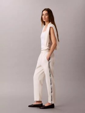 Pantalon droit avec bandeau logo