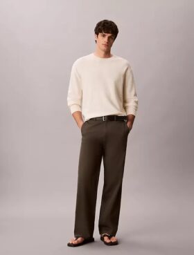 Pantalon droit décontracté à pinces Pantalon droit décontracté à pinces