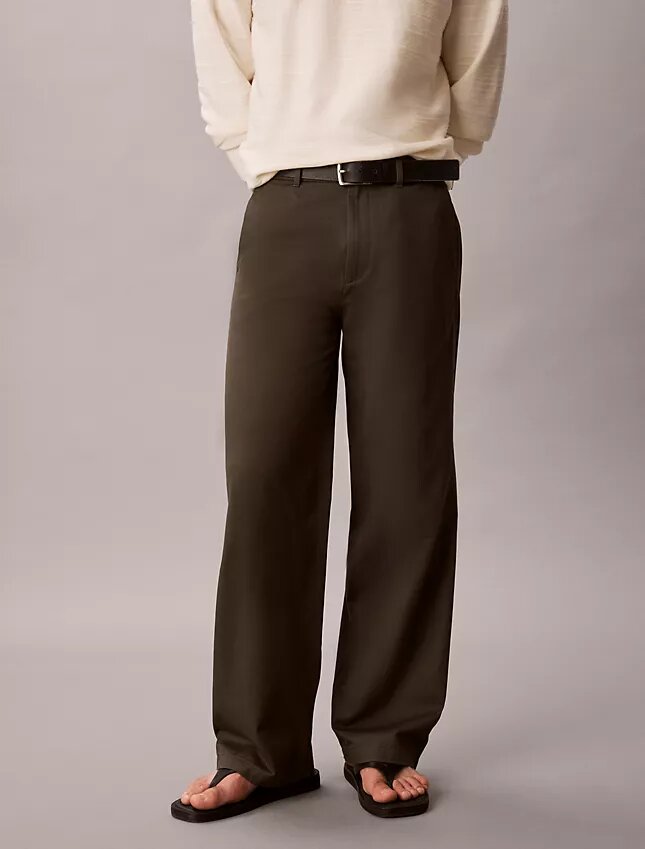 Pantalon droit décontracté à pinces Pantalon droit décontracté à pinces