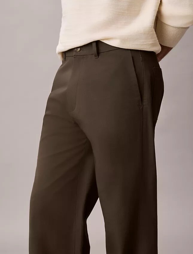 Pantalon droit décontracté à pinces Pantalon droit décontracté à pinces