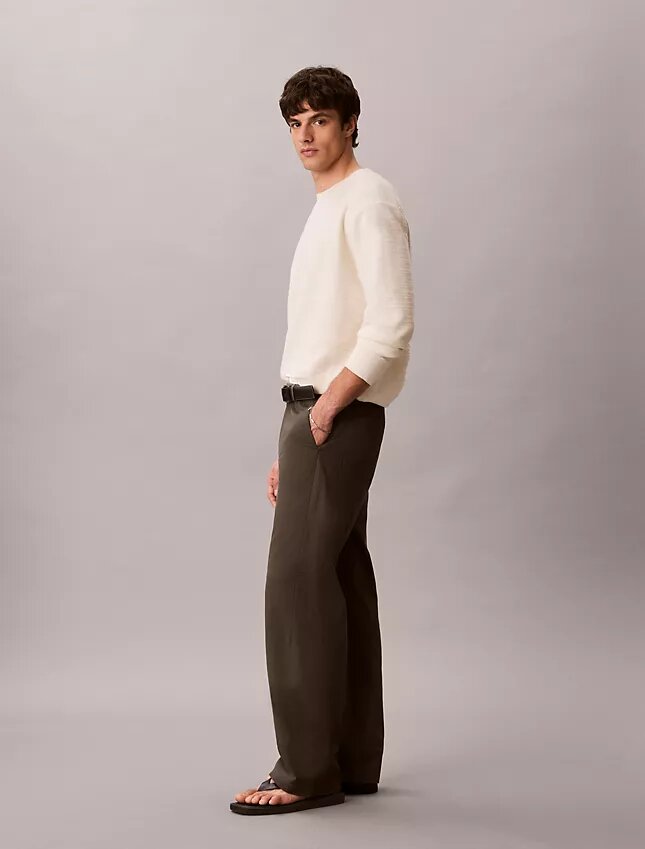 Pantalon droit décontracté à pinces Pantalon droit décontracté à pinces