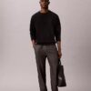 Pantalon droit en chambray à enfiler