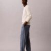Pantalon droit en chambray à enfiler Pantalon droit en chambray à enfiler