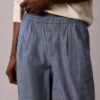 Pantalon droit en chambray à enfiler Pantalon droit en chambray à enfiler