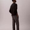 Pantalon droit en chambray à enfiler