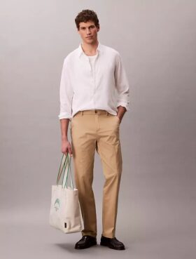 Pantalon droit en Cotton Stretch