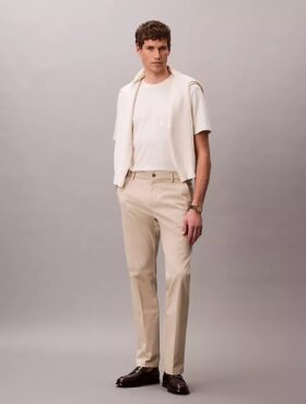 Pantalon droit en Cotton Stretch