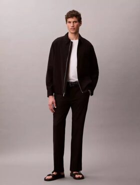 Pantalon droit en seersucker