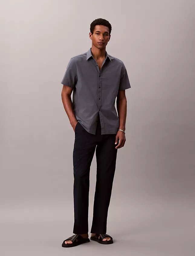 Pantalon droit en seersucker Pantalon droit en seersucker