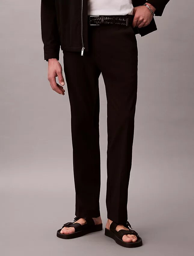 Pantalon droit en seersucker Pantalon droit en seersucker
