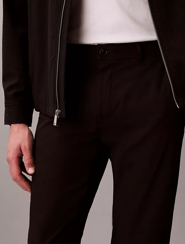 Pantalon droit en seersucker Pantalon droit en seersucker