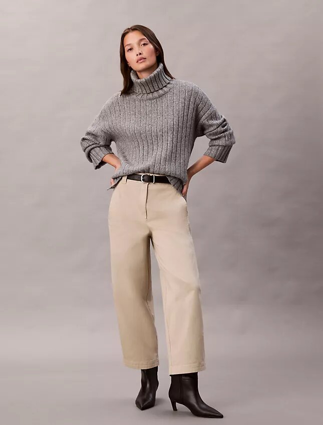 Pantalon droit en sergé de coton Cotton Stretch Pantalon droit en sergé de coton Cotton Stretch