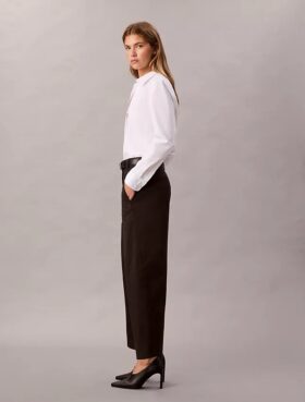 Pantalon droit en sergé de coton Cotton Stretch