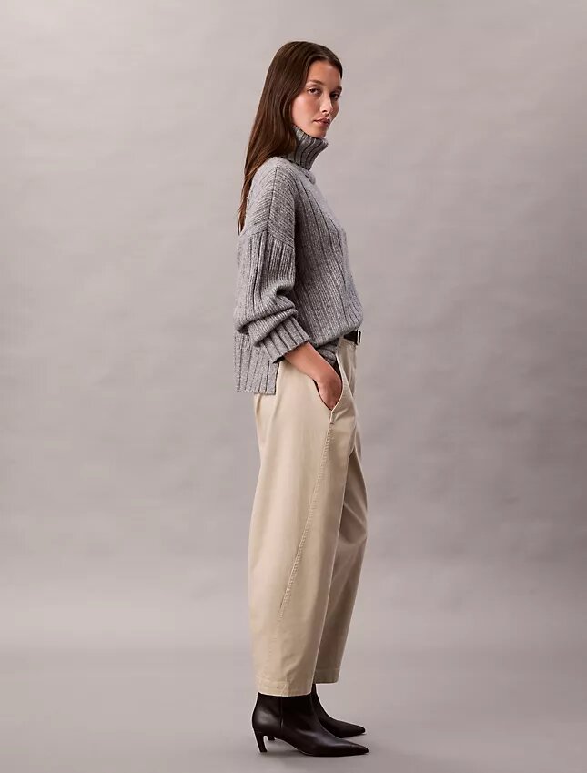 Pantalon droit en sergé de coton Cotton Stretch Pantalon droit en sergé de coton Cotton Stretch