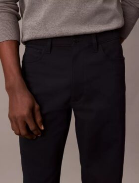 Pantalon droit standard extensible à 5 poches