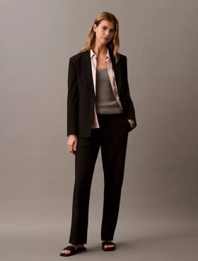 Pantalon droit stretch raffiné