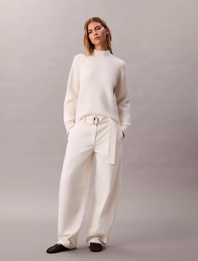 Pantalon en coton avec ceinture Pantalon en coton avec ceinture