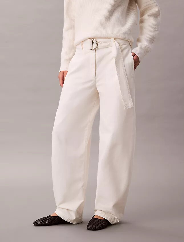 Pantalon en coton avec ceinture Pantalon en coton avec ceinture