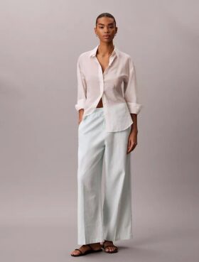 Pantalon en lin et coton à enfiler