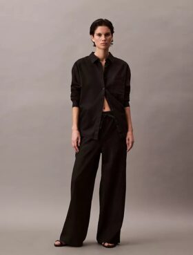 Pantalon en lin et coton à enfiler