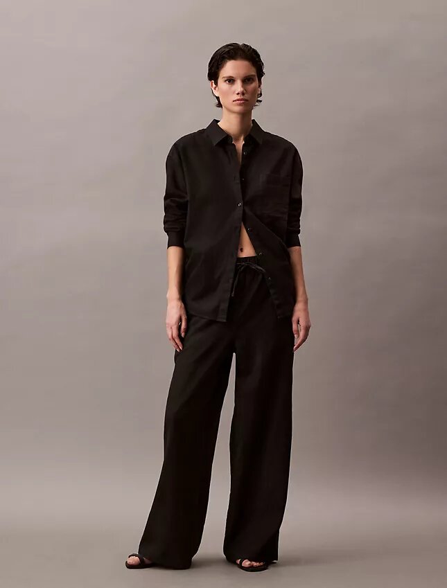 Pantalon en lin et coton à enfiler Pantalon en lin et coton à enfiler