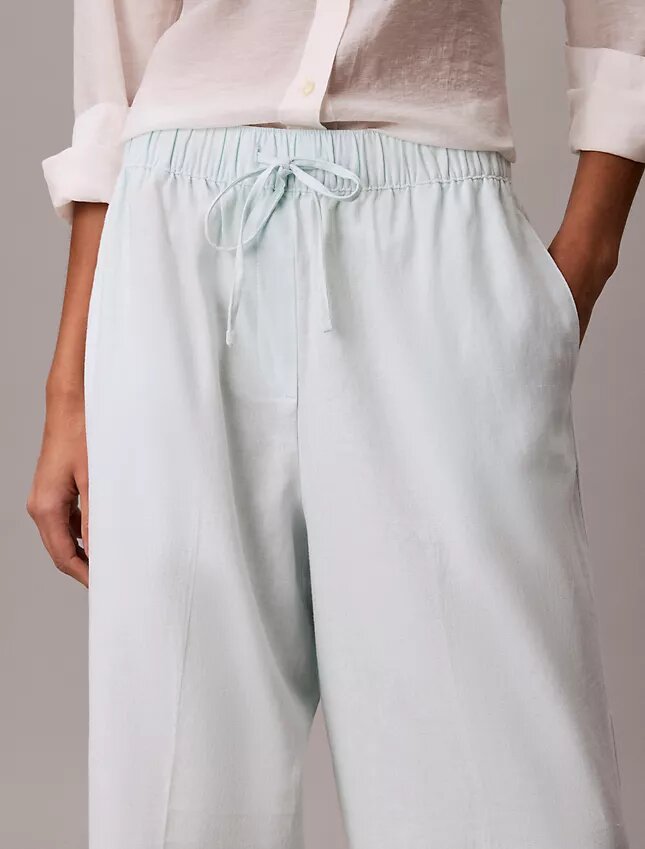 Pantalon en lin et coton à enfiler Pantalon en lin et coton à enfiler