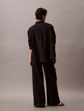 Pantalon en lin et coton à enfiler