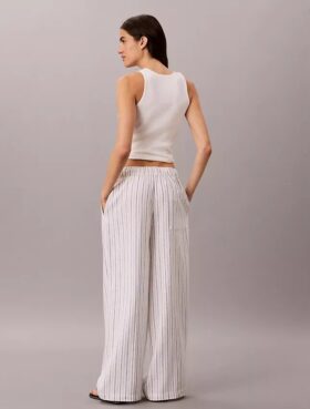 Pantalon en lin et coton à enfiler