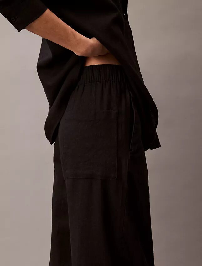 Pantalon en lin et coton à enfiler Pantalon en lin et coton à enfiler