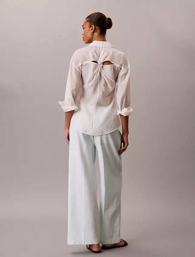Pantalon en lin et coton à enfiler Pantalon en lin et coton à enfiler