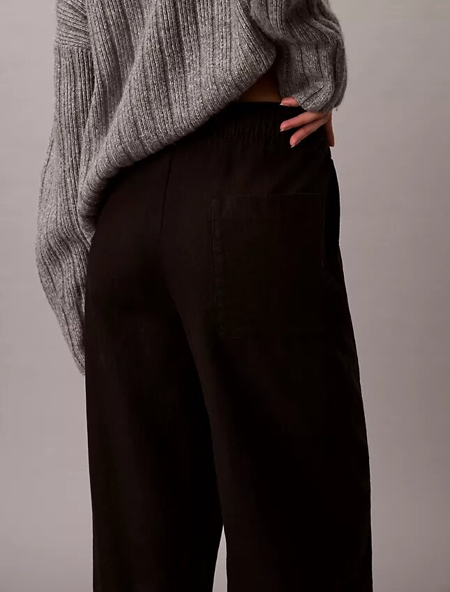 Pantalon en lin et coton à enfiler Pantalon en lin et coton à enfiler
