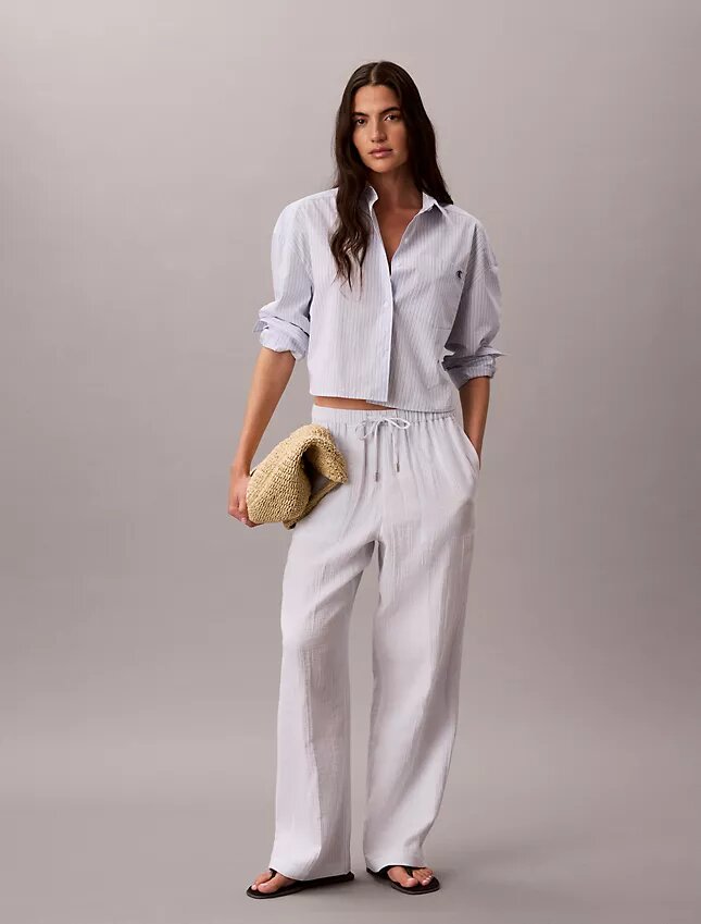Pantalon à enfiler en double gaze Pantalon à enfiler en double gaze