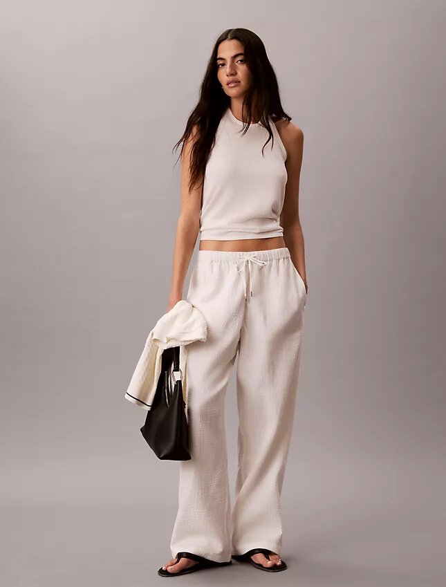 Pantalon à enfiler en double gaze Pantalon à enfiler en double gaze