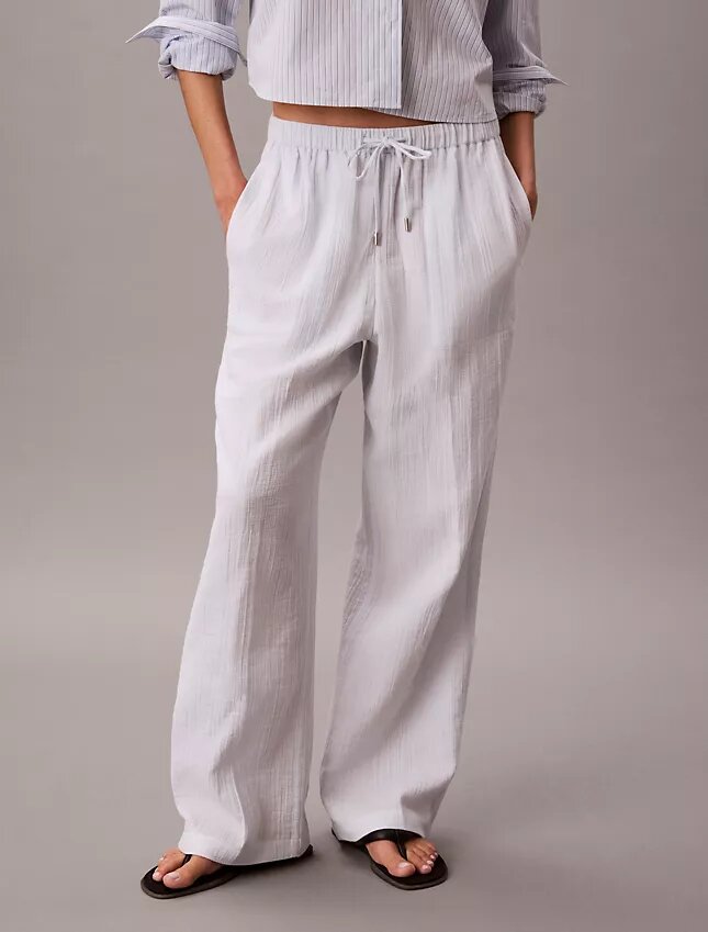 Pantalon à enfiler en double gaze Pantalon à enfiler en double gaze