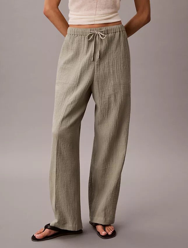 Pantalon à enfiler en double gaze Pantalon à enfiler en double gaze
