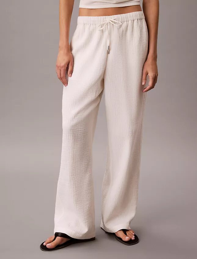 Pantalon à enfiler en double gaze Pantalon à enfiler en double gaze