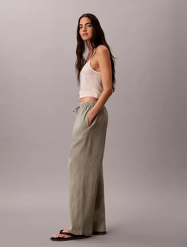 Pantalon à enfiler en double gaze Pantalon à enfiler en double gaze
