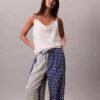Pantalon à jambes larges en sergé de viscose imprimé Pantalon à jambes larges en sergé de viscose imprimé