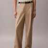 Pantalon large ajusté en mélange de lin Pantalon large ajusté en mélange de lin