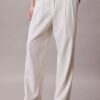 Pantalon large ajusté en mélange de lin Pantalon large ajusté en mélange de lin