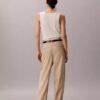 Pantalon large ajusté en mélange de lin Pantalon large ajusté en mélange de lin