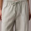 Pantalon large à cordon de serrage en mélange de lin Pantalon large à cordon de serrage en mélange de lin