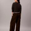 Pantalon large à cordon de serrage en mélange de lin Pantalon large à cordon de serrage en mélange de lin