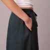 Pantalon large à cordon de serrage en mélange de lin Pantalon large à cordon de serrage en mélange de lin