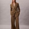 Pantalon large en gabardine de laine Pantalon large en gabardine de laine