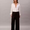 Pantalon large en gabardine de laine Pantalon large en gabardine de laine