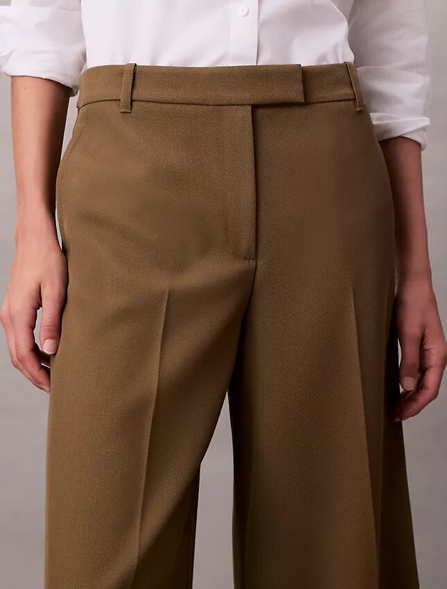 Pantalon large en gabardine de laine Pantalon large en gabardine de laine