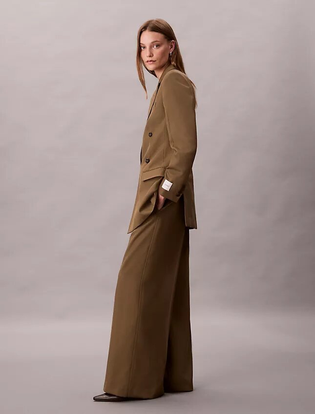 Pantalon large en gabardine de laine Pantalon large en gabardine de laine